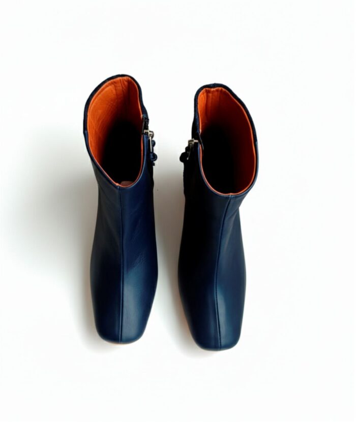 botas de tacón azul